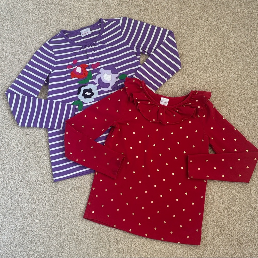 Pair of Hanna Andersson long sleeve shirts, size 12.